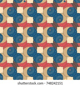 New color seamless pattern with many flower.