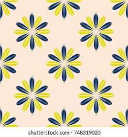New color seamless pattern with many flower.
