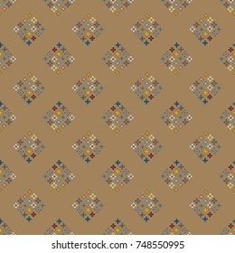 New color seamless pattern with many flower.
