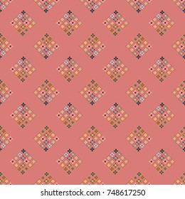 New color seamless pattern with many flower.