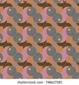 New color seamless pattern with many flower.