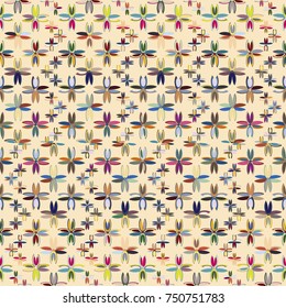 New color seamless pattern with many flower.