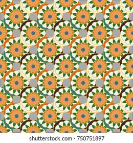 New color seamless pattern with many flower.
