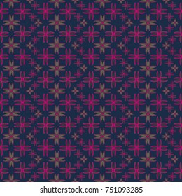 New color seamless pattern with many flower.