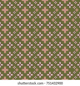 New color seamless pattern with many flower.