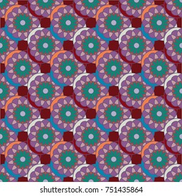 New color seamless pattern with many flower.