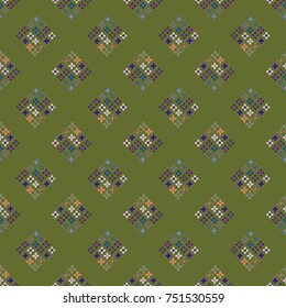New color seamless pattern with many flower.
