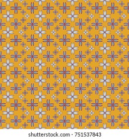 New color seamless pattern with many flower.