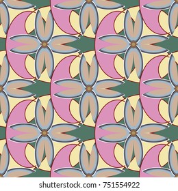 New color seamless pattern with many flower.