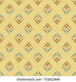 New color seamless pattern with many flower.