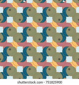 New color seamless pattern with many flower.