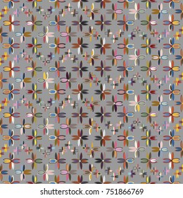 New color seamless pattern with many flower.