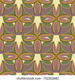 New color seamless pattern with many flower.