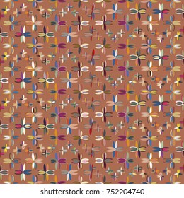 New color seamless pattern with many flower.