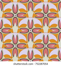 New color seamless pattern with many flower.