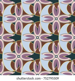 New color seamless pattern with many flower.