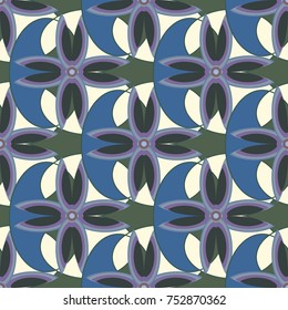 New color seamless pattern with many flowers.