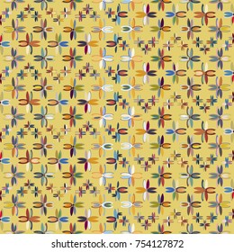 New color seamless pattern with many flower.