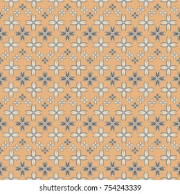 New color seamless pattern with many flower.