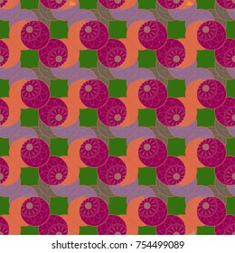 New color seamless pattern with many flower.