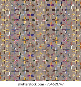 New color seamless pattern with many flower.