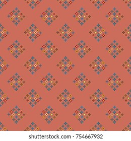 New color seamless pattern with many flower.