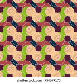 New color seamless pattern with many flower.