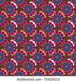 New color seamless pattern with many flower.