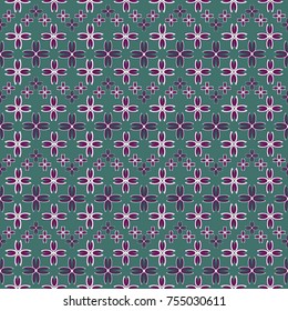 New color seamless pattern with many flower.