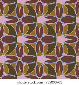 New color seamless pattern with many flower.