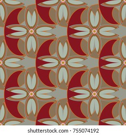New color seamless pattern with many flower.