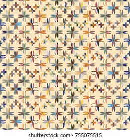 New color seamless pattern with many flower.