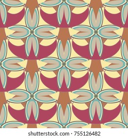 New color seamless pattern with many flower.