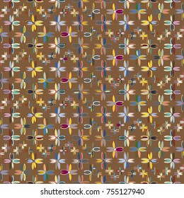 New color seamless pattern with many flower.