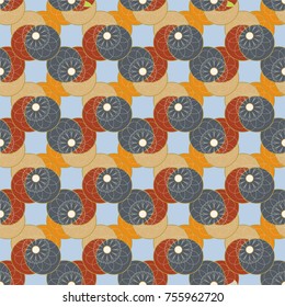 New color seamless pattern with many flower.