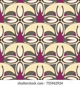 New color seamless pattern with many flower.