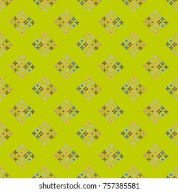 New color seamless pattern with many flower.