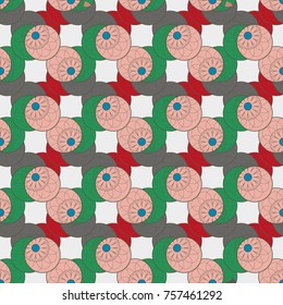 New color seamless pattern with many flower.