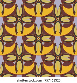 New color seamless pattern with many flower.