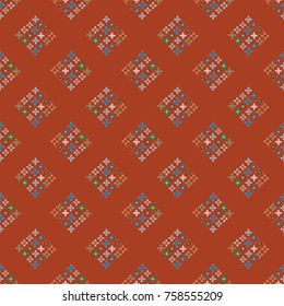 New color seamless pattern with many flower.