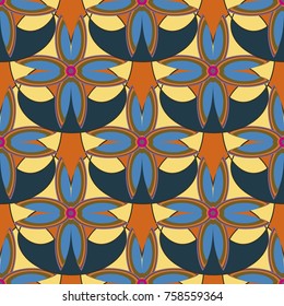 New color seamless pattern with many flower.