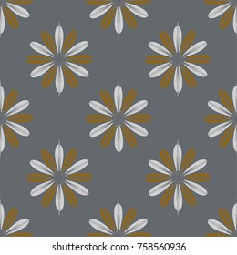 New color seamless pattern with many flower.