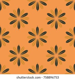New color seamless pattern with many flower.
