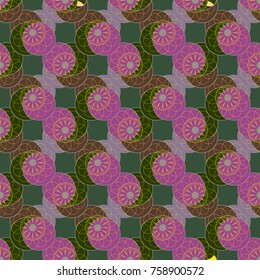 New color seamless pattern with many flower.