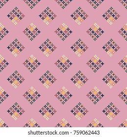 New color seamless pattern with many flower.