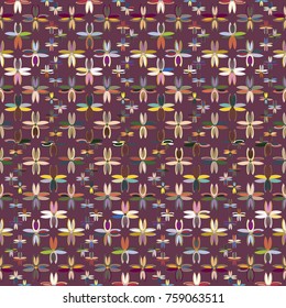 New color seamless pattern with many flower.