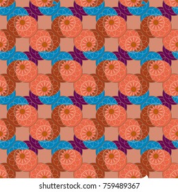 New color seamless pattern with many flower.