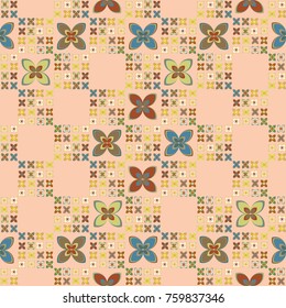 New color seamless pattern with many flower.