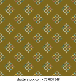 New color seamless pattern with many flower.