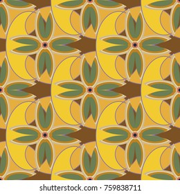 New color seamless pattern with many flower.